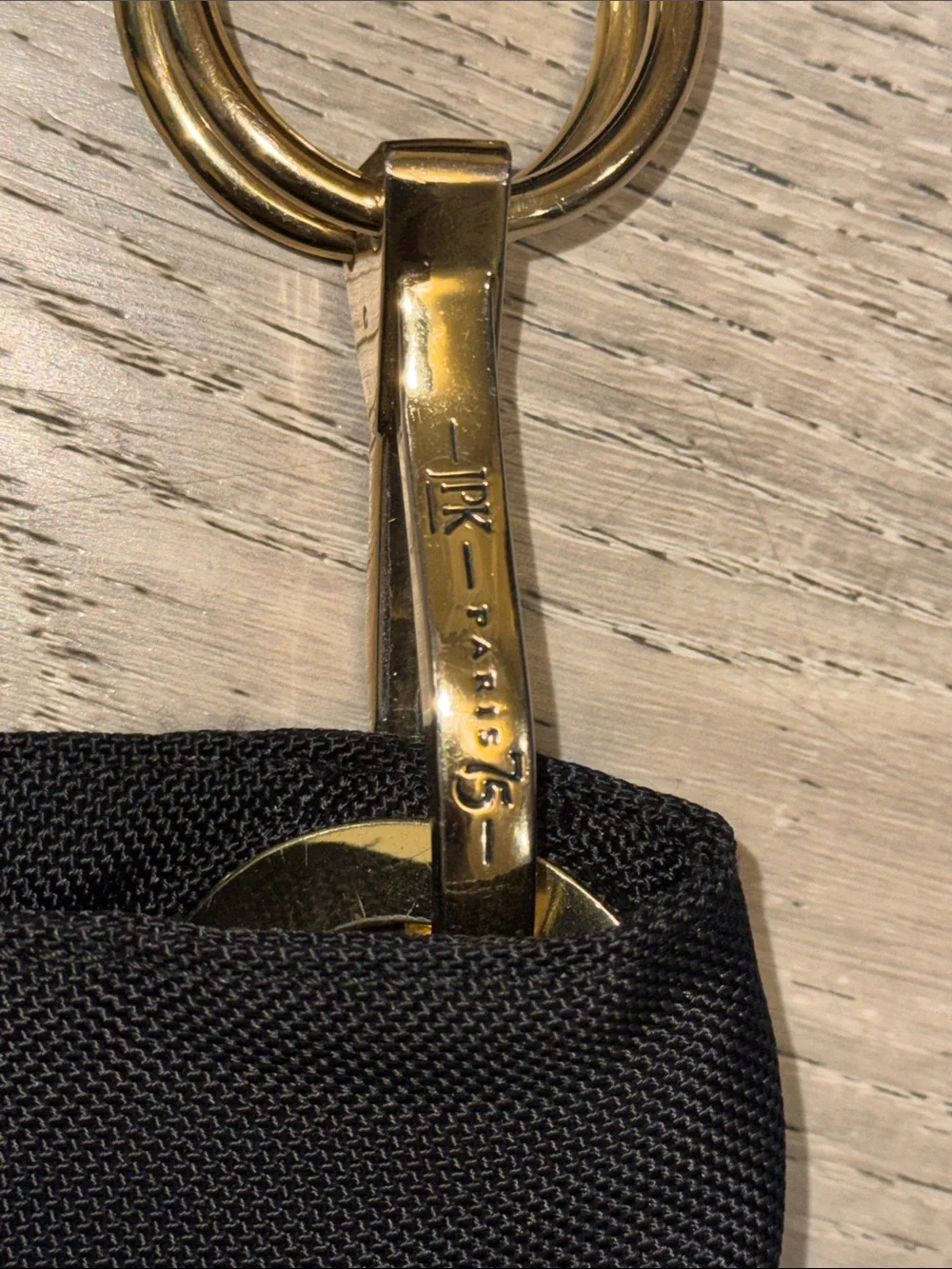 JPK Paris 75 Black Women's Shoulder Bag with Gold Hardware